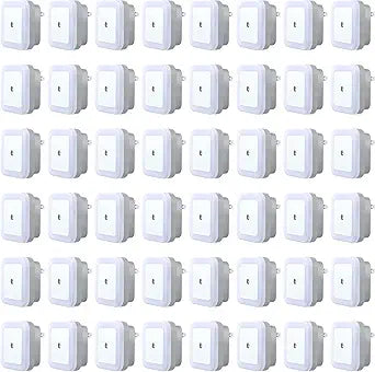 Tuanse 48 Pack LED Night Lights Plug into Wall Smart Sensor Sensor Automatic Night Lamp Nightlights Accessories for Bedroom Bathroom Toilet Stairs Kitchen Hallway(White)