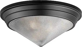 Maxim Lighting Hargreaves 3-Light Flush Mount | Black Finish | Glass Shade | Hallway Flush Mount Ceiling Light | 10399PRBK