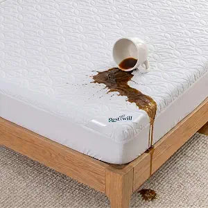 5-Sided Waterproof Mattress Protector, Advanced Water Repellent Top & TPU Backing, Ultrasonic Quilted Microfiber Bed Cover, Noiseless Pad (White, Queen)