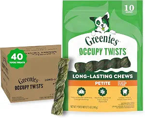 Greenies Occupy Twists Natural Dog Treats Petite Breed Size Chicken Flavor, 35 oz. Pack, 40 Count