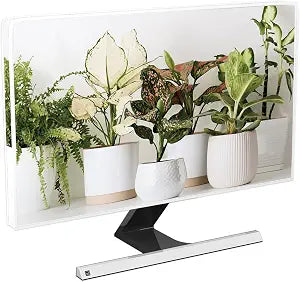 Potted Plant Monitor Dust Cover 22, 23, 24, 25 Inch Green Potting Botanical Leaf Monitor Accessories Laptop TV LCD Screen Decoration for Tablet Bonsai Full Body Cover for Computer Screen