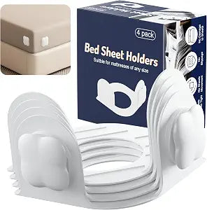 Bed Sheet Holders for Corners, 4-Pack Fitted Sheet Holder Keep Sheets Firm,Fits Any Size Mattress-No More Shifting Bedding