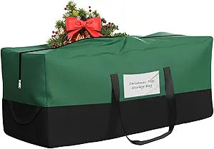 Christmas Tree Bag,Fits Up 10 Ft Tall Artificial Trees,600D Oxford Material,Heavy Duty Tree Bag,Dampproof Storage Bag with Durable Reinforced Handles & Dual Zipper&Transparent Pocket