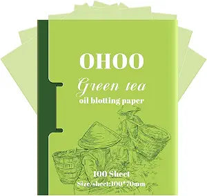 Face Oil Blotting Paper Facial Oil Absorbing Sheets for Oily Skin Face Wipes for Makeup Clean Green Tea 100 Count