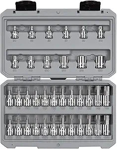 TEKTON 3/8 Inch Drive Torx/TR Torx Bit & External Star Socket Set with Case, 36-Piece (T10-T60, TR10-TR60, E4-E20) | SKT15402