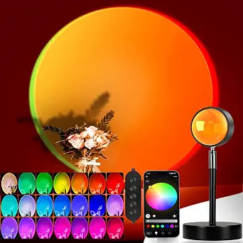 LED Sunset Lamp Projector,Multicolor Changing with USB Port,Sunset Light 180Rotation for Room Decor,Sunset Lamp for Bedroom,Photography Party,Tiktok Live,Gift for Halloween, Christmas