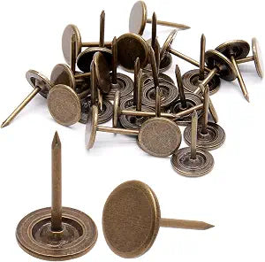 Piutouyar 17 mm / 0.67 Inch Flat Head Thumb Tacks, Bronze, 100Pcs
