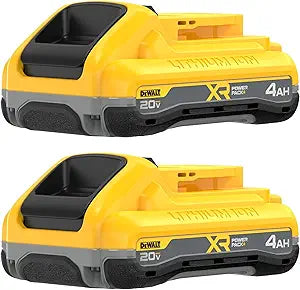 DEWALT 20V MAX XR POWERPACK Battery, 4Ah Lithium Ion, 50% More Power, Compatible with All 20V MAX Tools, 2 PK (DCB2104-2)