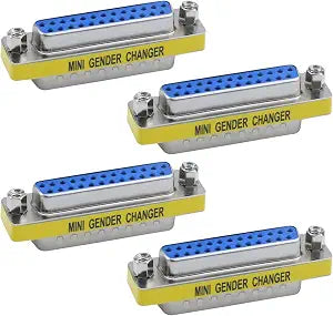 Antrader 25Pin VGA SVGA KVM Male to Female Mini Gender Changer Coupler 4Pcs