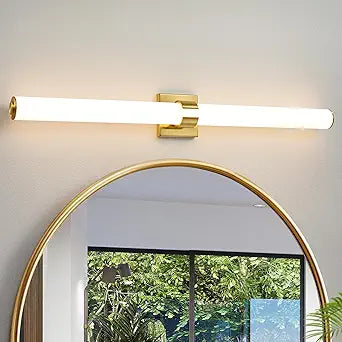 AIJIASI Bathroom Light Fixtures - 39 Inch Gold Bathroom Lights Over Mirror LED Vanity Light with Acrylic Shade, 36W Modern Vanity Lighting Fixtures for Mirror Living Room Gallery 3000K