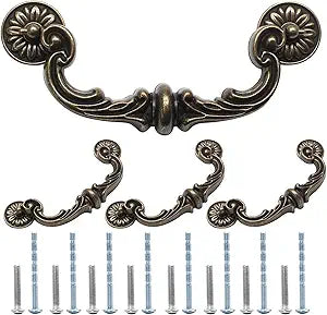 Uenhoy 4 Pack Vintage Drawer Pulls 6 in Hole Center Drop Bail Cabinet Pulls