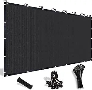 Shade&Beyond Customized Size 90% Sun Shade Cloth with Grommets, 08' X 10' Pergola Shade Cover Canopy, Mesh Tarp Sun Screens for Patio, Outdoor, Garden, Backyard, Black, GN05
