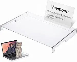 Veemoon 14inch Laptop Keyboard Cover, Transparent Acrylic Anti-Cat Keyboard Cover Clear Laptop Protective Case - Dustproof Waterproof Anti-Hit -Computer Accessories for Home School Office