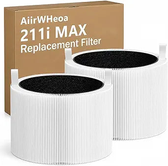 211i Max Replacement Filter, Compatible with Blueair Blue Pure 211i Max Air Purifier, Replacement for F2MAX, H13 HEPA and Activated Carbon Filter, 2 Pack