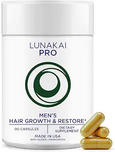 Lunakai USA Made Hair Vitamins for Men, 90 Capsules