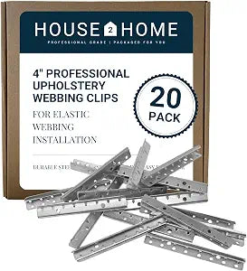 House2Home Metal Webbing Clips  Furniture Repair, 4"