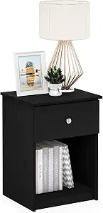 Furinno Tidur Nightstand, 1-Pack, Black Oak