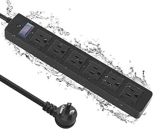 CCCEI Outdoor Power Strip Weatherproof, Waterproof 6 Outlets. 25FT, 1
