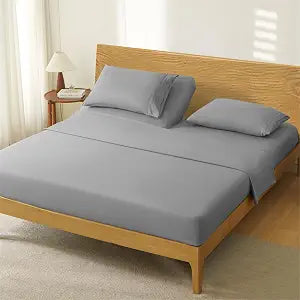 Manyshofu 4 Piece Split Head California King Sheets Sets for Adjustable Bed Sheet, Flex Head Split Top Cal King Sheets Grey Sheet Set - 1800 Thread Count Bedding Set with 14-16 Inch Deep Pockets