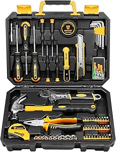 DEKOPRO 100 Piece Home Repair Tool Set,General Household Hand Tool Kit with Plastic Tool Box Storage