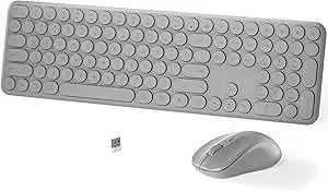 MPTOG Quiet Slim Wireless Keyboard and Mouse Set (Space Gray)