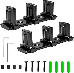3Roller Bypass Sliding Closet Floor Guide Black Bottom Mount for Barn Door