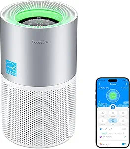 GoveeLife Air Purifiers for Home, Smart Air Purifier for Large Rooms with App & Alexa Control, Covers up to 1162ft┬▓, Air Quality Monitor, PM2.5 Sensor Air Purifier for Pet Hair, Pollen, Dust, Smoke