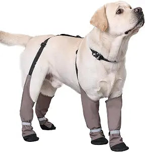 Dog Suspender Boots, Warm Dog Paw Protectors, Waterproof Doggy Booties for Winter, Anti-Slip Reflective Pet Shoes Snow Boots for Outdoor Walking,Hiking, Sandy, Muddy (Extra Large)