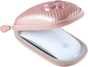 Hard Case Compatible for Apple Magic Mouse (1 2 & 3 Gen) Including Carabiner (Rose Gold)