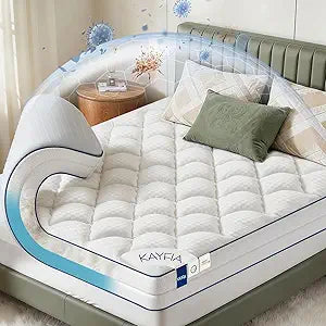 4 Inch Mattress Topper Queen Integrated Dual Layer, 2-in-1 Cooling Gel Memory Foam Pillow Top Mattress Topper for Back Pain, Queen Size Silver Ion Certified Mattress Pad