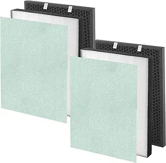 2 Set Air400 True HEPA Replacement Filter Set Compatible with Bissell Air400 Air Cleaner Purifier, 2521 True HEPA Filters and Pre-Filters, 2520 Activated Carbon Filters, Part No# 2521, 2520