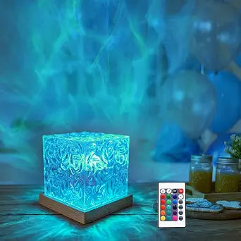 RICHMYC Ocean Wave Projector Light,16Color Rotating Water Lamp,4.7 Plug in