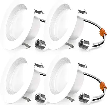 Sunco 4 Pack 4 Inch Retrofit LED Recessed Light, 11W=60W, 4000K Cool White