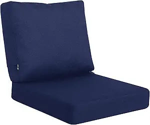 Favoyard Deep Seat Patio Cushions 24  24 inch Rainproof & Fadeness Furniture Cushion Set for Outdoor Chair Couch with Polyester-Linen Fabric & Removable Cover, Hidden Zipper and Adjustment Staps