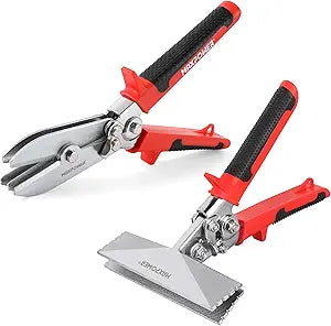 MAXPOWER 2-Piece Sheet Metal Hand Seamers, 5 Blade Pipe Crimper and 6-inch Straight Jaw Sheet Metal Bender with Ergonomic Handle