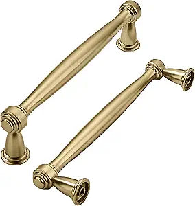 khtumeware 20 Pack 5 Inch(128mm) Brushed Brass Cabinet Pulls Satin Brass Kitchen Cabinet Handles Kitchen Cabinet Hardware for Cupboard Drawer Handles Dresser Pulls