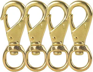 AOWESM 3 Brass Swivel Snap Hook   Swivel-Eye Flag Hooks (4-Pack)