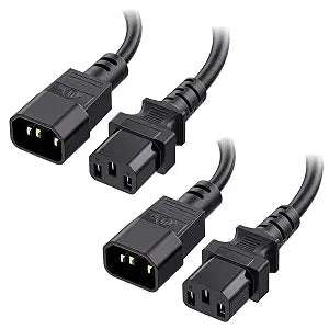 Cable Matters 2-Pack 18 AWG 10A Computer to PDU Power Extension Cord, 10ft