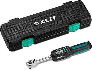 3/8" Digital Torque Wrench 1.33-44.25 ft-lb/1.8-60 Nm, 2% Accuracy, LED & Buzzer Alerts, 4 Units, Industrial CR-V Steel, Calibration Report & Protective Case for Car, Motorcycle, Bike Repair
