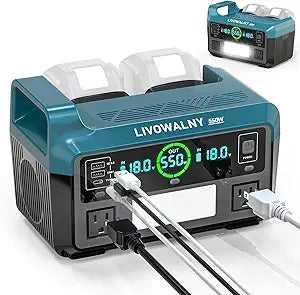 LIVOWALNY 550W Power Inverter Compatible with Makita 18V Battery, DC 18V to AC 110-120V Pure Sine Wave Power Station with 2 AC Outlets, 2 USB-A & 1 Type-C, for Camping Power Outage (Tool Only)