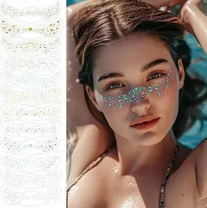 12Pcs Face Holographic Makeup Patches Multichrome Glitter