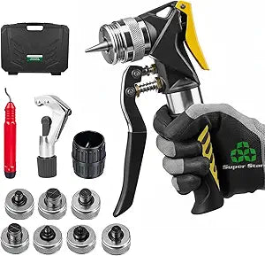 Super Stars Hydraulic Copper Tube Expander Kit  HVAC Swaging Tool with Tube Cutter, Deburring Tool