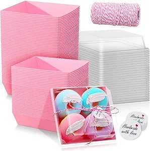 Outus 100 Pack Charcuterie Boxes with Clear Lids, Paper Dessert Boxes to Go with Gift Tags Rope Disposable Party Favor Treat Food Containers for Cookies, Donuts, Muffins, Salad, and Pastry