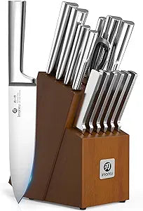 imarku Knife Set - Kitchen Knife Set 15 Pieces Japanese Stainless Steel Knife Block Set with Sharpener - Dishwasher Safe Kitchen's Knives - Ultra Sharp Chef Knife Set for Kitchen