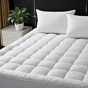 Full Size Mattress Topper Cooling Cotton Pillow Top -Ultra Soft Mattress Pad & Supportive Protector, Breathable Pillow Top Mattress Cover Fitted 8"-21" Deep Pocket