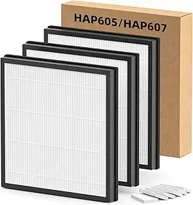 3 Pack HAP605 HAP607 Replacement Filter Compatible with FreAire & XenonLab HAP605 HAP607 Air Purifiers, 3-in-1 HighΓEfficiency Activated Carbon Filter for Home