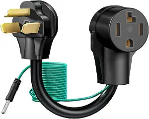 4 Prong to 3 Prong Dryer Plug Adapter with Green Ground Wire