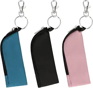 Meiiy Chapstick Holder Lip Balm/Gloss Sleeve Pouch Portable Lipstick Bag With Hook Gift for Women (3pcs)