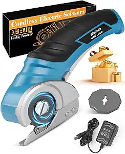 Cardboard Cutter Cordless Electric Scissors - Fathers Day Dad Gifts from Daughter Son, Electric Box Cutter for Cardboard Recycling, Rotary Blade Heavy Duty Carpet Cutting Tools Easter Basket Stuffers
