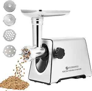 YUCHENGTECH Electric Animal Feed Pellet Machine Electric Pet Food Pellet Machine for Making Cat Dog Bird Fish Feed with 3mm/5mm/7mm/9mm Molds 110V